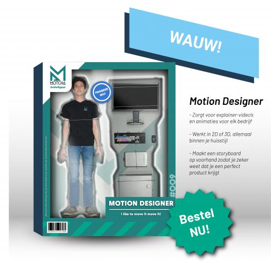 Action figure van een motion designer - Wraply Audio